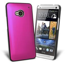 A-One Brand - Metal Brushed Baksideskal till HTC One (M7) (Magenta)