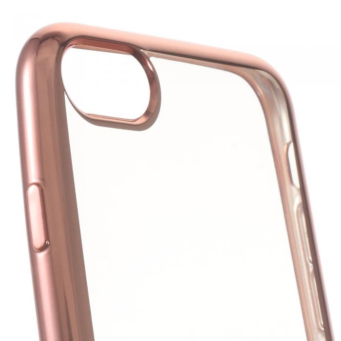 UTGATT1 - Electroplating Edge Mobilskal till iPhone 7/8/SE 2020 - Rose Gold/Transparent