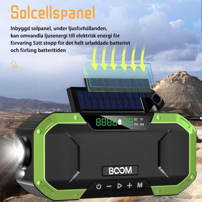 UTGATT5 - BooM - Vev-radio 5000mAH Powerbank Bluetooth Hgtalare Lampa - Camouflage Bl