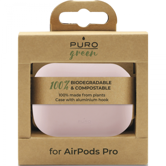 UTGATT1 - Puro - ECO Biodegradable Case AirPods Pro W/Carabin - Rosa