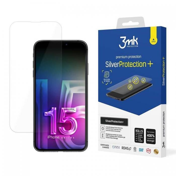 3MK - 3MK iPhone 15 Hrdat Glas Skrmskydd Silver Protection Plus