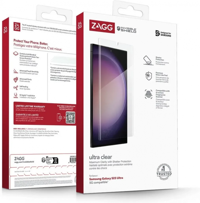 Zagg - Zagg Galaxy S23 Ultra InvisibleShield Skrmskydd