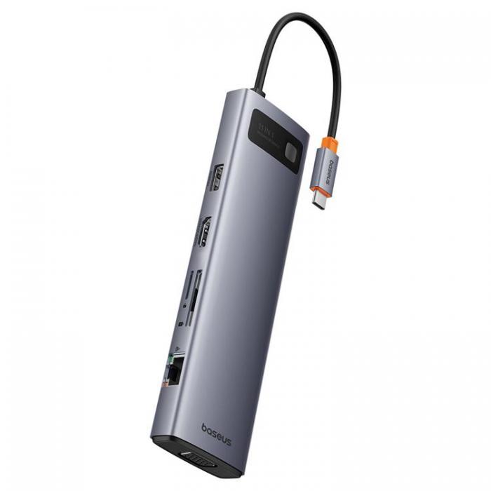 BASEUS - Baseus 11in1 HUB USB-C Till USB-C / 3x USB-A 3.0 - Gr