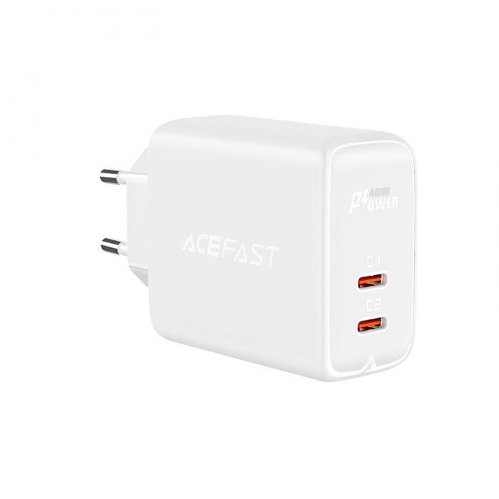Acefast - Acefast PD Vggladdare 2x USB-C 40W - Vit