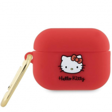 Hello Kitty - Hello Kitty AirPods Pro 2 (2022/2023) Skal Silikon 3D Kitty Head - Röd