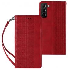 OEM - Galaxy S22 Plus Plånboksfodral Magnet Strap - Röd