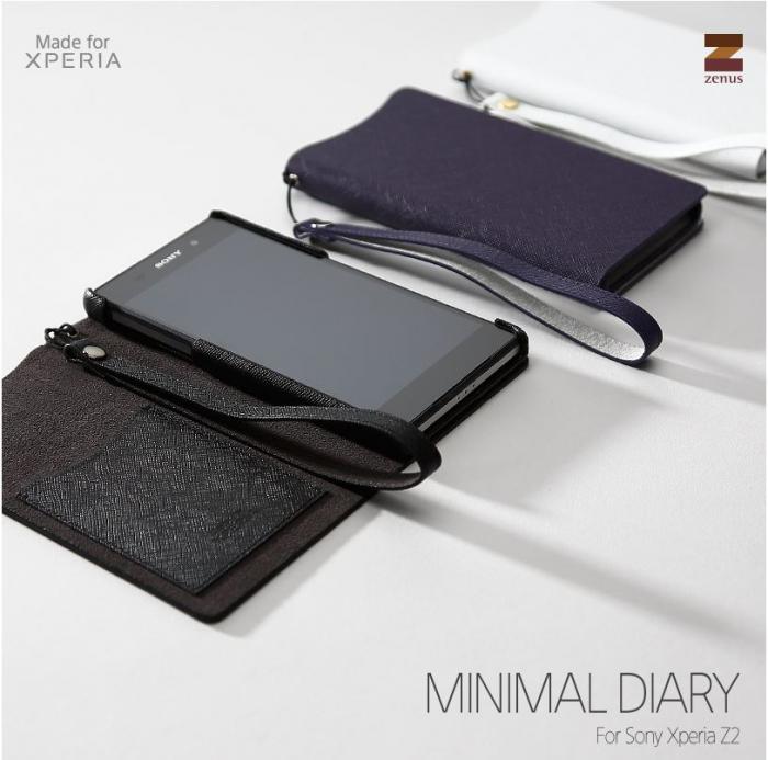 A-One Brand - Zenus Minimal Diary Vska till Sony Xperia Z2 - Svart