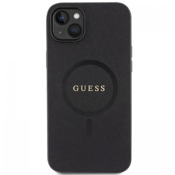 Guess - Guess iPhone 15 Mobilskal Magsafe Saffiano - Svart