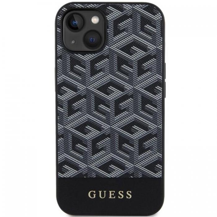Guess - Guess iPhone 15/14/13 Mobilskal MagSafe GCube Stripes - Svart