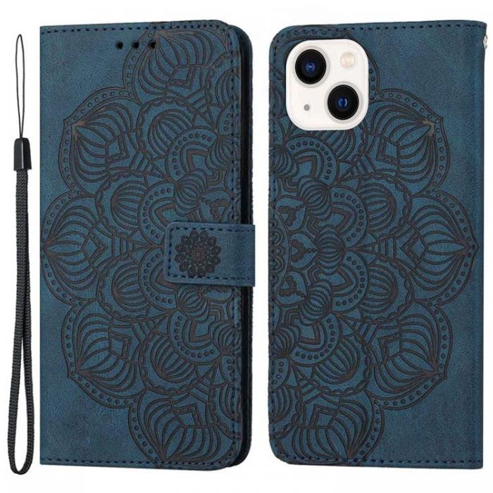 A-One Brand - iPhone 14 Plnboksfodral Mandala Flower - Bl