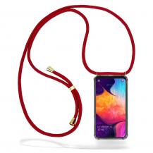 CoveredGear-Necklace - Boom Galaxy A50 mobilhalsband skal - Maroon Cord