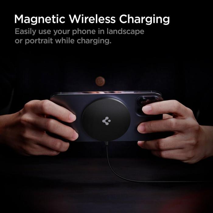 UTGATT5 - Spigen - PF2009 Powerarc Magnetic Magsafe Wireless Charger 7.5w - Svart
