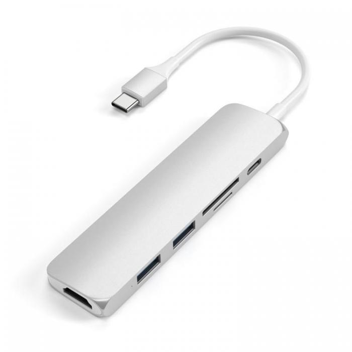 UTGATT1 - Satechi USB-C Adapter med HDMI, USB 3.0 portar samt kortlsare - Silver