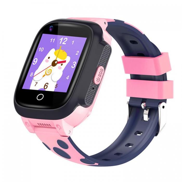 A-One Brand - Smartwatch Fr Barn GPS Klocka Vattentt 4G - Rosa