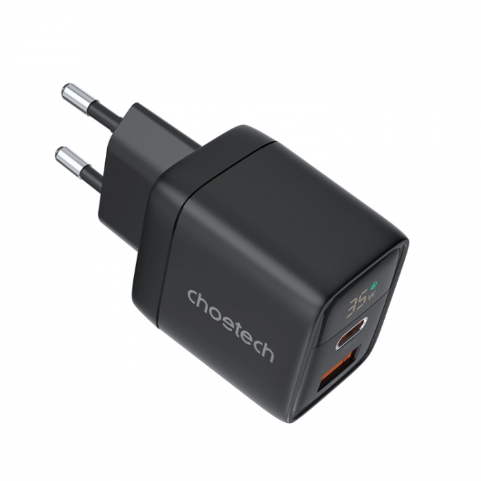 Choetech - Choetech USB-C USB-A Vggladdare PD 35W GaN - Svart