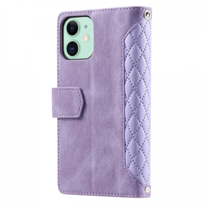 A-One Brand - iPhone 11 Plnboksfodral Quilted - Lila