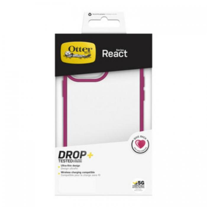 UTGATT5 - Otterbox React Clear Skal iPhone 13 - Rosa