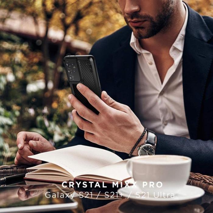 UTGATT4 - VRS DESIGN - Crystal Mixx Pro Skal Samsung Galaxy S21 Ultra - Svart