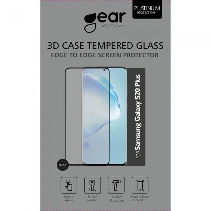 UTGATT5 - GEAR Hrdat Glas 3D Full Cover Black Samsung S20 Plus
