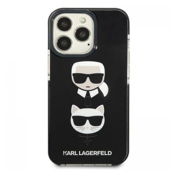 KARL LAGERFELD - KARL LAGERFELD iPhone 13 Pro Max Skal Karl & Choupette Head - Svart