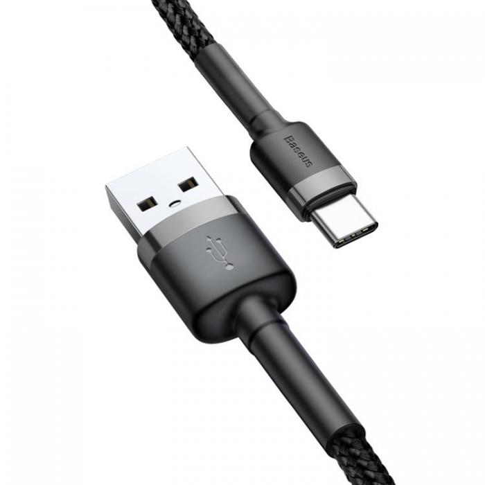 BASEUS - Baseus Cafule USB-A till USB-C 2A Kabel 2M - Gr/Svart