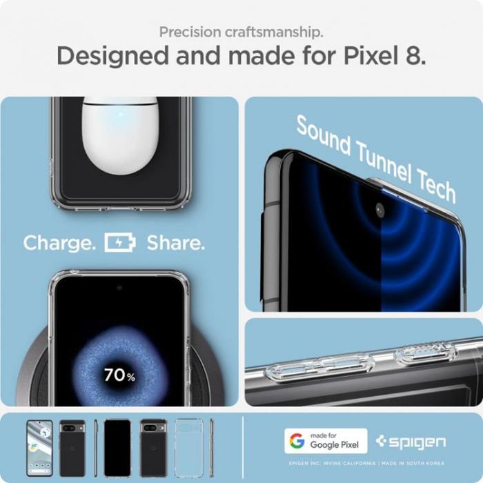 Spigen - Spigen Google Pixel 8 Mobilskal Ultra Hybird - Crystal Clear