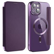 A-One Brand - iPhone 14 Plus Magsafe Plånboksfodral RFID Flip - Lila