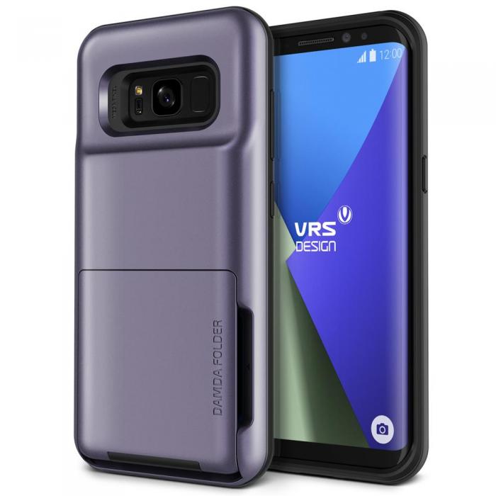 UTGATT4 - Verus Damda Folder Card Slot Skal till Samsung Galaxy S8 Plus - Orchid Grey
