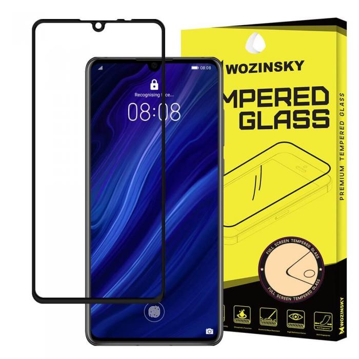 UTGATT5 - Wozinsky Full Glue Hrdat Glas Huawei P30 skrmskydd Svart