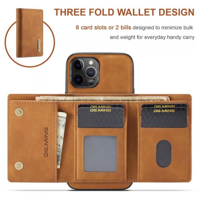 DG.MING - DG.MING iPhone 12 & 12 Pro Skal samt Wallet med Kickstand