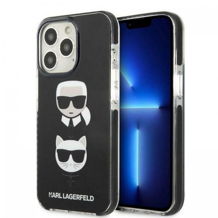 KARL LAGERFELD - Karl Lagerfeld iPhone 13 Pro Skal Karl & Choupette Head - Svart