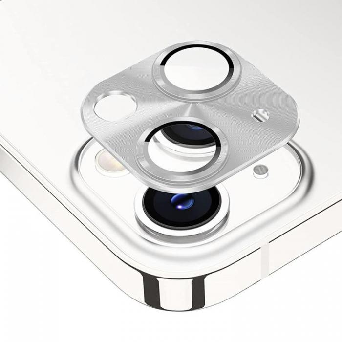 HAT PRINCE - ENKAY iPhone 14/14 Plus Kameralinsskydd i Hrdat glas - Silver