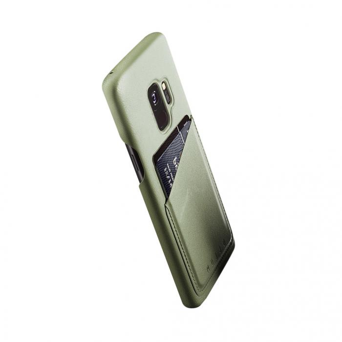 UTGATT4 - Mujjo lderfodral med kortficka till Samsung Galaxy S9 - Oliv