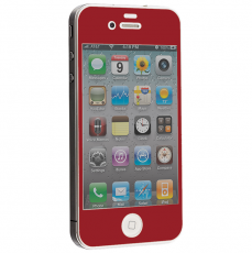A-One Brand - Colored Härdat Glas Skärmskydd till Apple iPhone 4S Röd