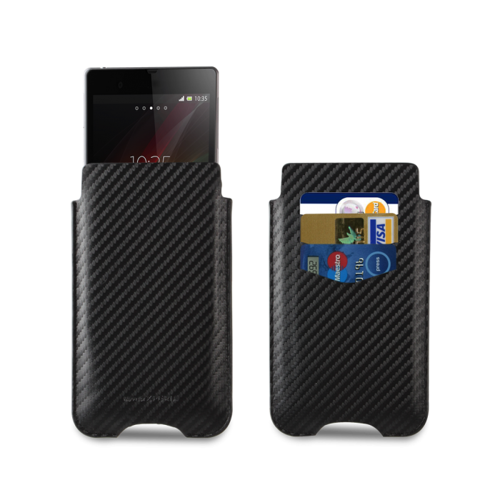 UTGATT4 - Genuine slip pouch vska till Sony Xperia Z1 - Carbon Black