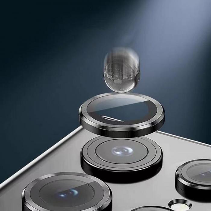Hofi - Hofi Cam Ring Pro+ Kameralinsskydd i Hrdat Glas Galaxy S22 Ultra - Svart