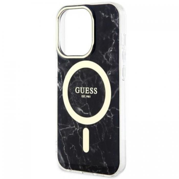 Guess - Guess iPhone 14 Pro Max Mobilskal MagSafe Marble - Svart