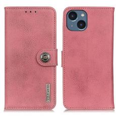 KHAZNEH - KHAZNEH iPhone 14 Plus Plånboksfodral Retro - Rosa