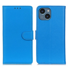 Taltech - iPhone 15 Plus Plånboksfodral Reptåligt - Blå