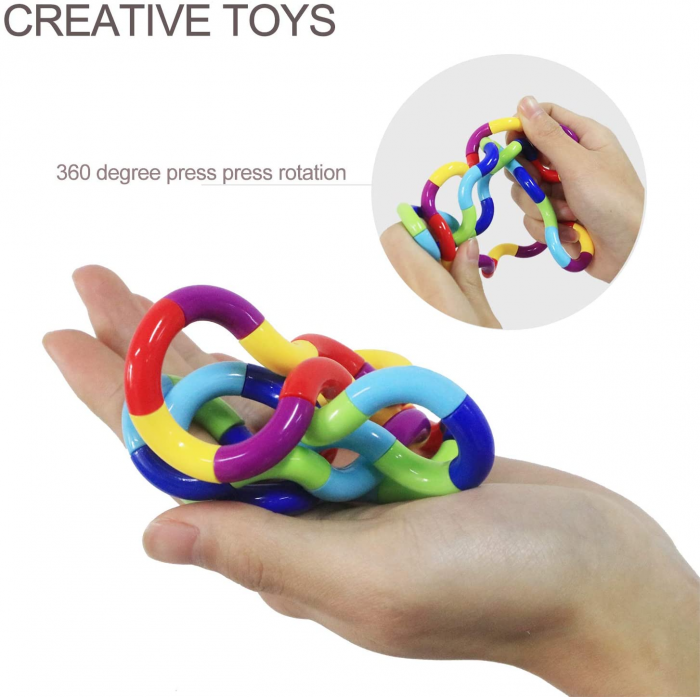 Fidget Toys - Fidget Twister Toy - Antistress - Sensory - Svart/Rd