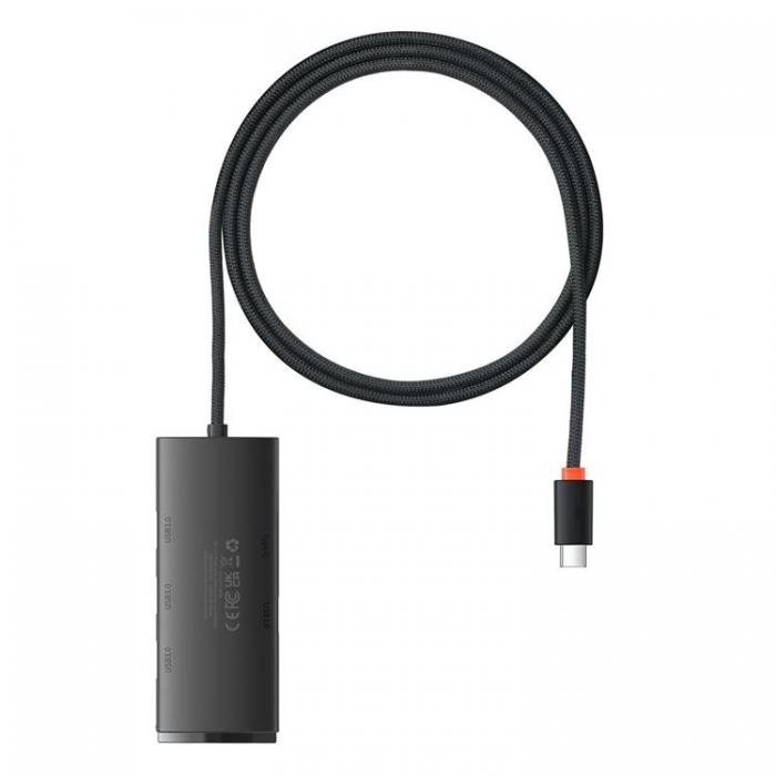BASEUS - Baseus HUB USB-C 4x USB-A till USB-C Kabel 1m - Svart