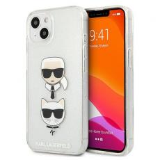 KARL LAGERFELD - Karl Lagerfeld Glitter Karl`s & Choupette Skal iPhone 13 Mini - Silver