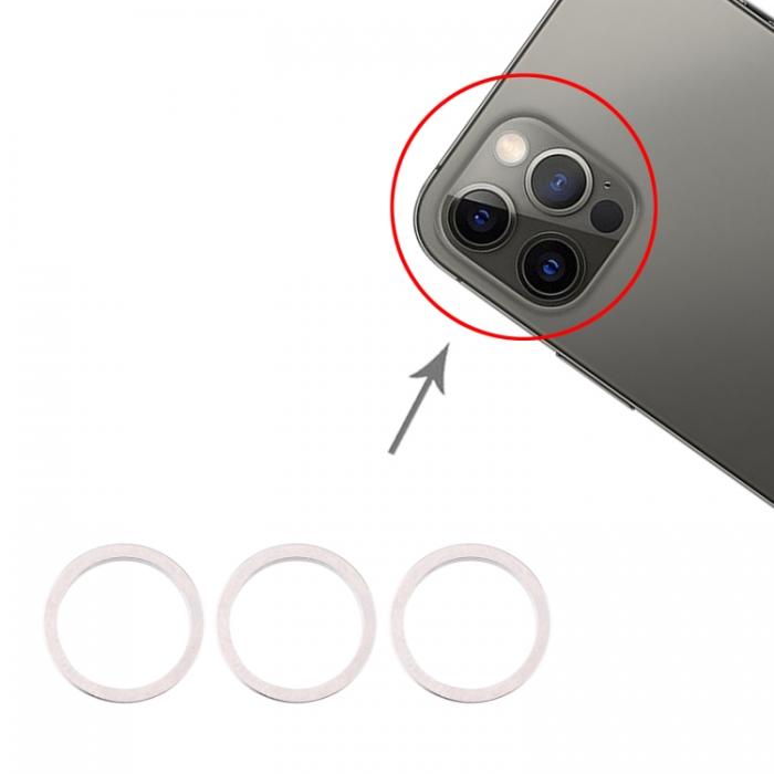 UTGATT1 - iPhone 12 Pro Max Kameraring (3-pack) - Silver
