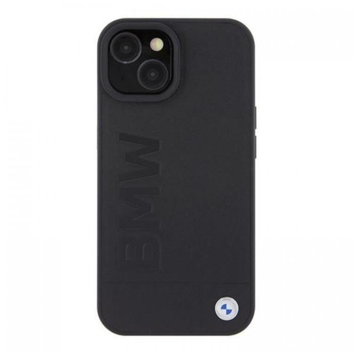 BMW - BMW iPhone 15 Skal Magsafe Lder Hot Stamp - Svart