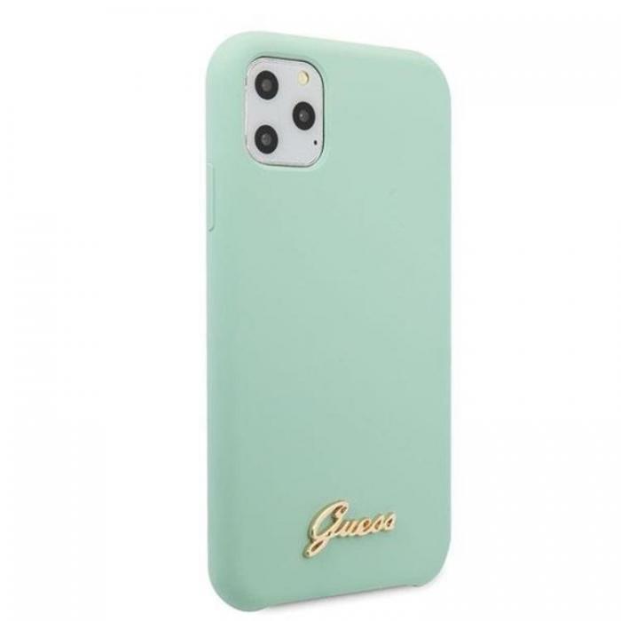 Guess - Guess Silicone Vintage Gold Logo Skal iPhone 11 Pro Max - Grn