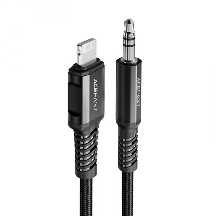 Acefast - Acefast MFI Ljud Lightning Kabel 1.2m - Svart