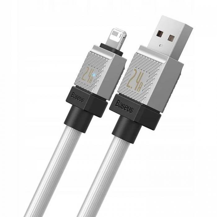 BASEUS - Baseus USB-A Till Lightning Kabel 2m CoolPlay - Vit