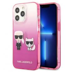 KARL LAGERFELD - Karl Lagerfeld iPhone 13 Pro Skal Gradient Ikonik Karl & Choupette - Rosa