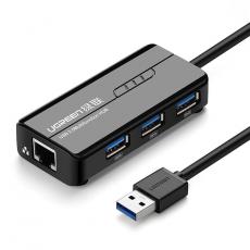Ugreen - Ugreen Hub 3x USB-A Nätverksadapter - Svart