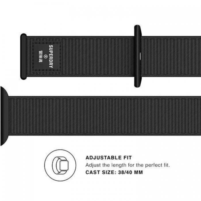 Superdry - Superdry Nylon Weave Band Apple Watch 38/40/41 mm - Svart